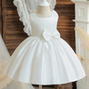 Kids Toddler Girls Fashion Party Cute Sweet Solid Color Bow Pleated Sleeveless Party Tutu Dress