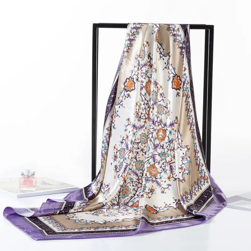 (Buy 1 Get 2) Women'S Fashion Warm Satin Silk Shawl Large Square Scarf