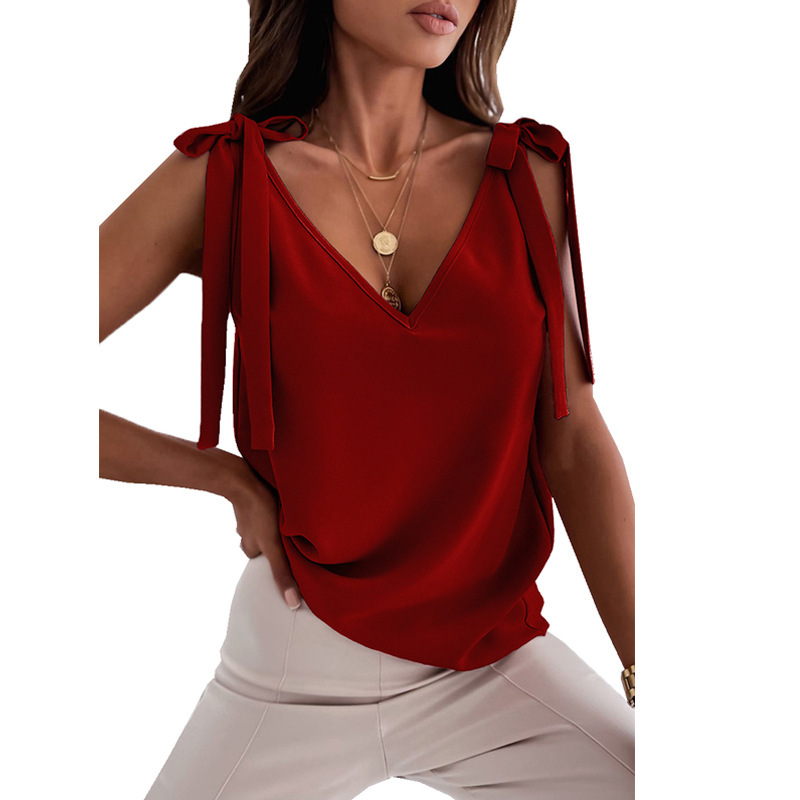 Women'S Fashion Lace Up Bow Camisole Top