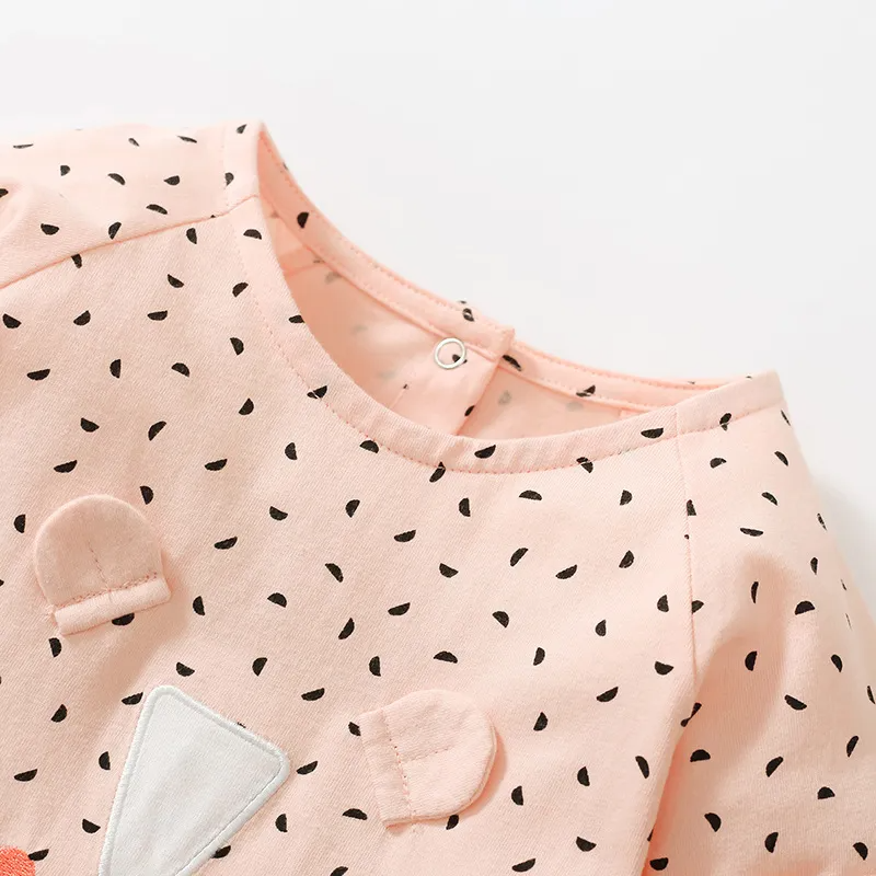 Kids Toddler Big Girls Summer Fashion Casual Sweet Cotton Solid Color Tiny Flower Round Neck Long Sleeve Dress