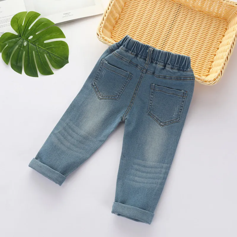 Children Kids Baby Fashion Girls Casual Washed Denim Pants