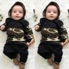 Toddlers Newborn Baby Fashion Boy Long Sleeve Camouflage Print Hoodies And Pants 2pcs Set