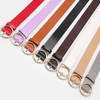 Women Casual Simple Alloy Round Buckle Versatile Pu Belt
