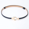 Women Fashion Simple Alloy Round Buckle Pu Belt