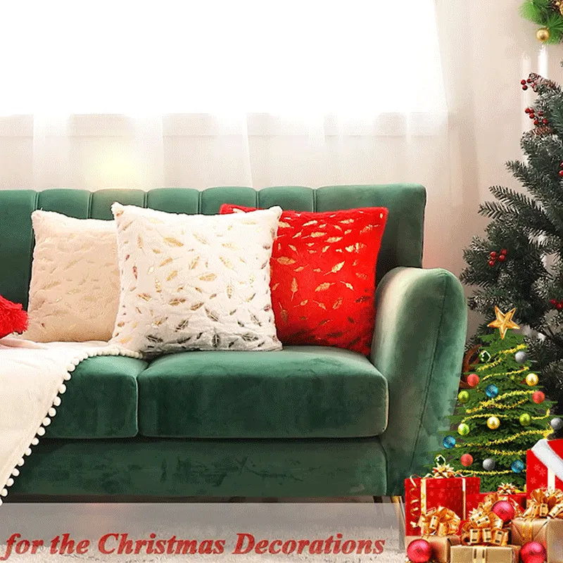 Fashionable Simple Short Plush Bronzing Feather Home Sofa Cushion Cover