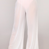 Women'S Fashion Sexy Solid Color Mesh See-Through Wide-Leg Pants