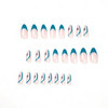 ( Buy 1 Get 2 ) Women Simple Blue Glitter Starburst Blue Color Matching False Nails