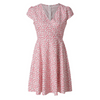 Women'S Fashion Casual Tiny Flower Printing V-Neck Short Sleeve Dress