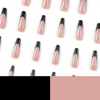 ( Buy 1 Get 2 )  Women Fashion Black Border Long Ballerina Patch False Nails
