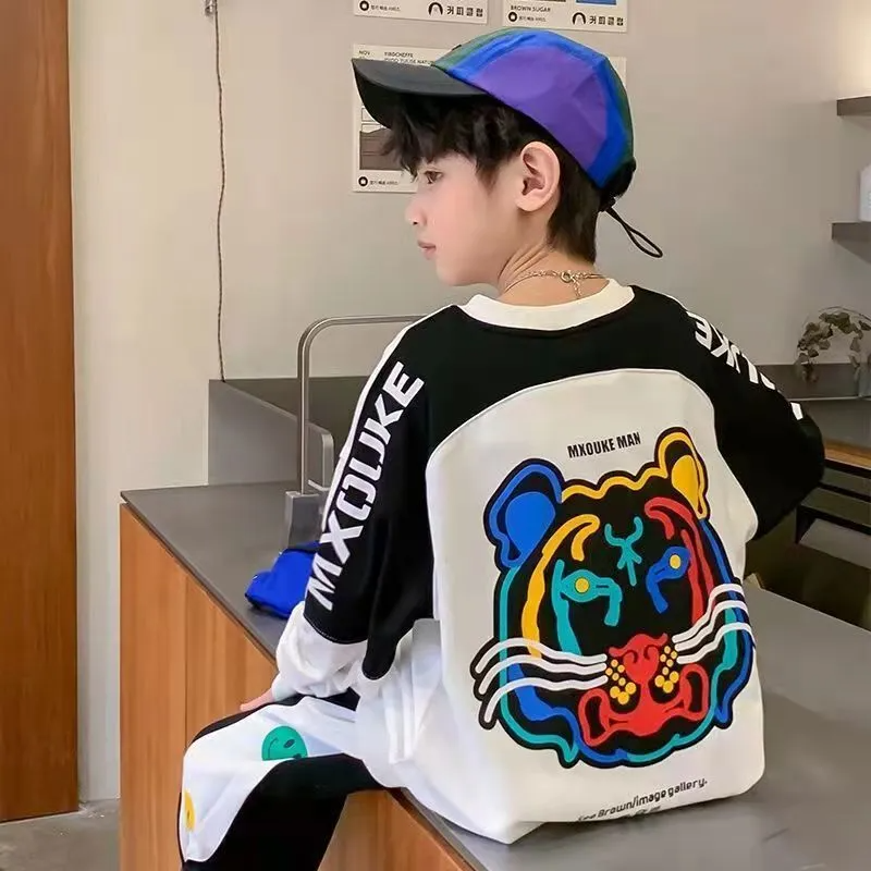 Kids Toddler Boy Fashion Crew Neck Colorblock Sweatshirt SKU: T1035E9774 Min.Order: 1