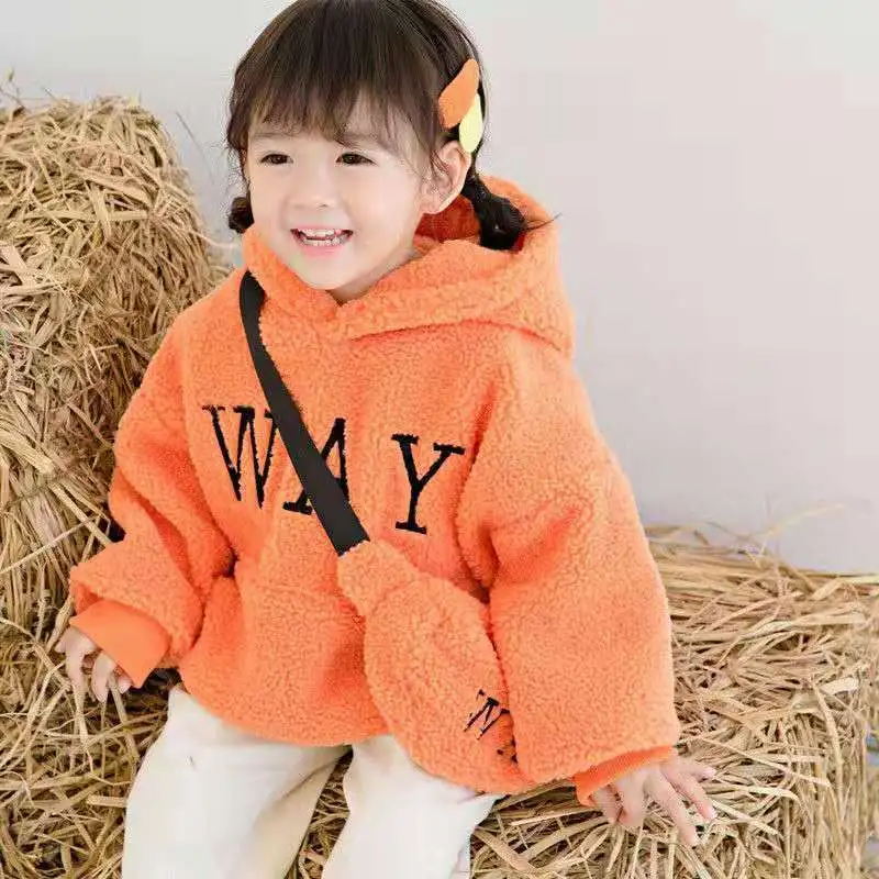 Kids Letter Embroidery Hooded Coat And Bag Two-Piece Set
