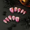 ( Buy 1 Get 2 )  Women Funny Halloween Pink Purple Flame Spider False Nails
