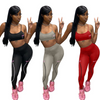 Women Body-Fitting Letters Print Sexy Camis Tight Sports Leggings Two-Piece Set