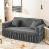 3-Seater 190-230cm Plaid Style Solid Color Elastic Sofa Cover