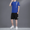 Men Casual Round Neck Short-Sleeved Large Size Loose T-Shirt And Shorts Two-Piece Set