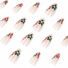 ( Buy 1 Get 2 ) Christmas Women Fashion Cartoon Red Floral Wearable False Nails