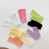 Kids Girls Basic Solid Color Hollow Out Breathable Socks