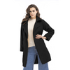Solid Color Winter Pattern Medium Length Plush Cardigan Coat