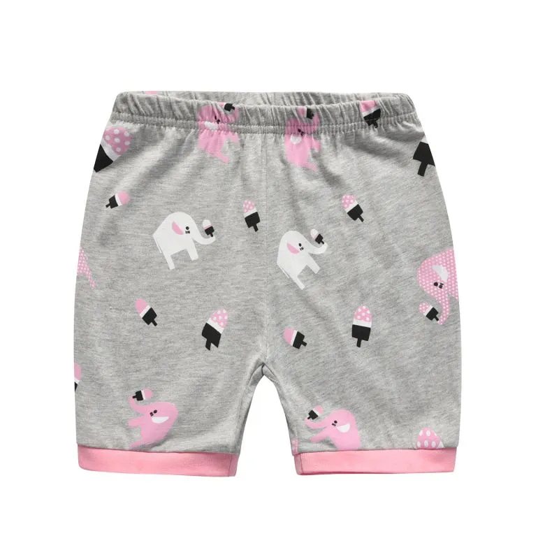 2 Pcs Girls Elephant Print Sleepwear Suit