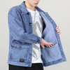 Men Casual Lapel Long Sleeve Oversized Loose Denim Jacket