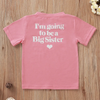 Kids Toddler Big Girls Fashion Casual Cute Solid Color Letter Round Neck Short Sleeve T-Shirt