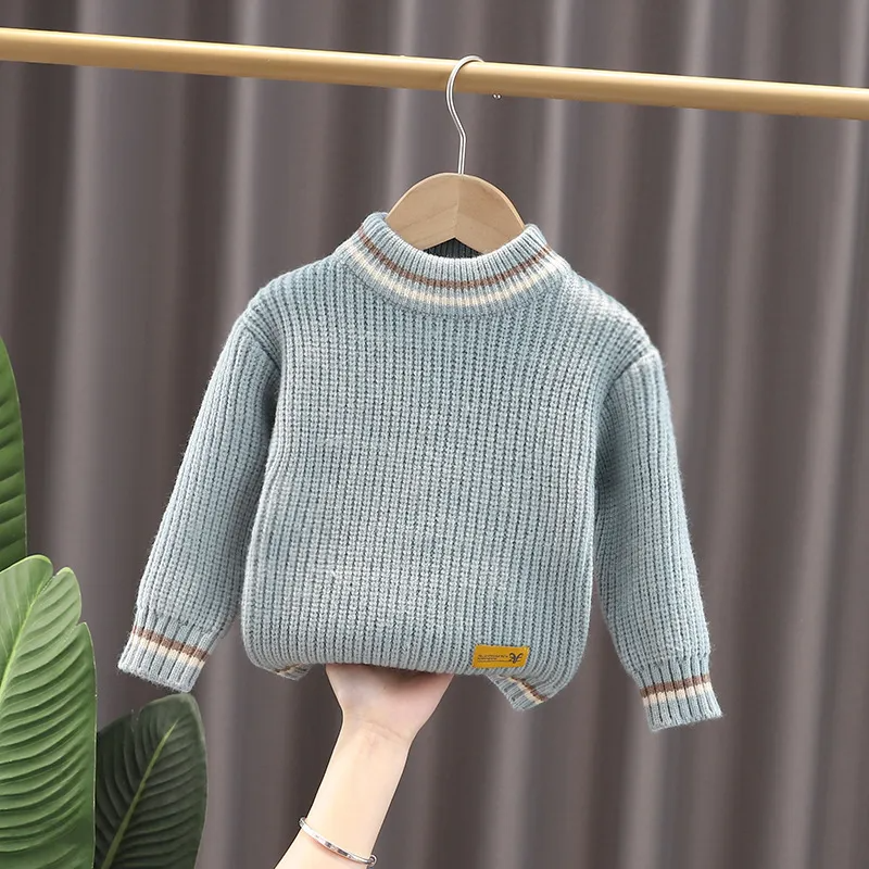 Kids Toddler Girls Boys Autumn Winter Fashion Casual Simple Solid Color Round Neck Sweater