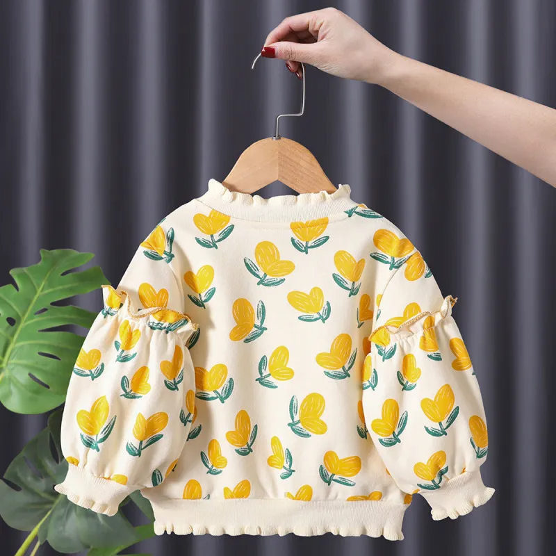 Children Kids Baby Fashion Girls Long Sleeve Fruit Print Sweatshirt