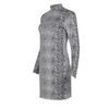 Turtleneck Long-Sleeve Animal Print Bodycon Dress