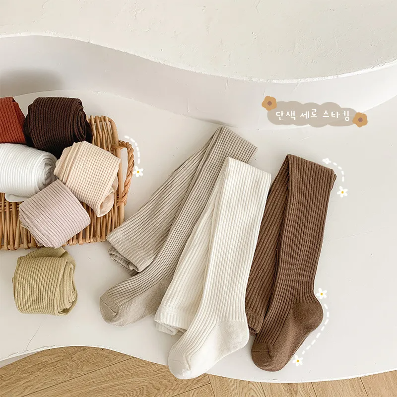 (Buy 1 Get 1) Kids Toddler Girls Fashion Casual Solid Color Pantyhose Cotton Leggings Pants