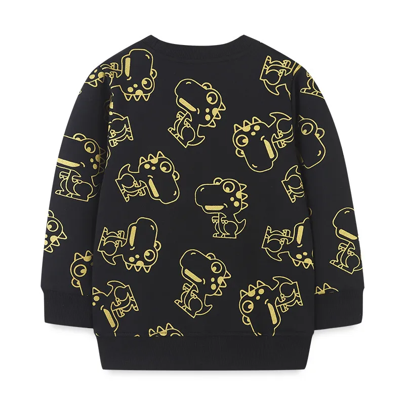 (Buy 1 Get 1) Children Kids Baby Fashion Boys Long Sleeve Cartoon Dinosaur Print Round Neck Pullover Sweatshirt
