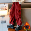 Kids Teen Girl Casual Solid Color Multi-Pocket Cargo Pants
