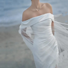 Bride Wedding Simple Temperament One Shoulder Split Mermaid Dress