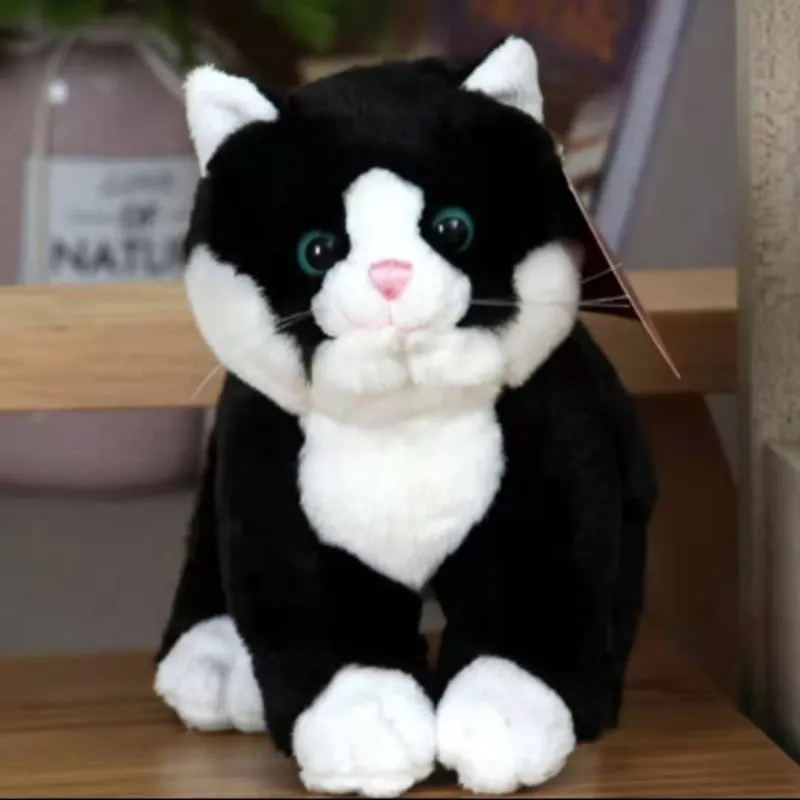 Kids Pure Color Cute Simulation Cat Plush Short Hair Doll
