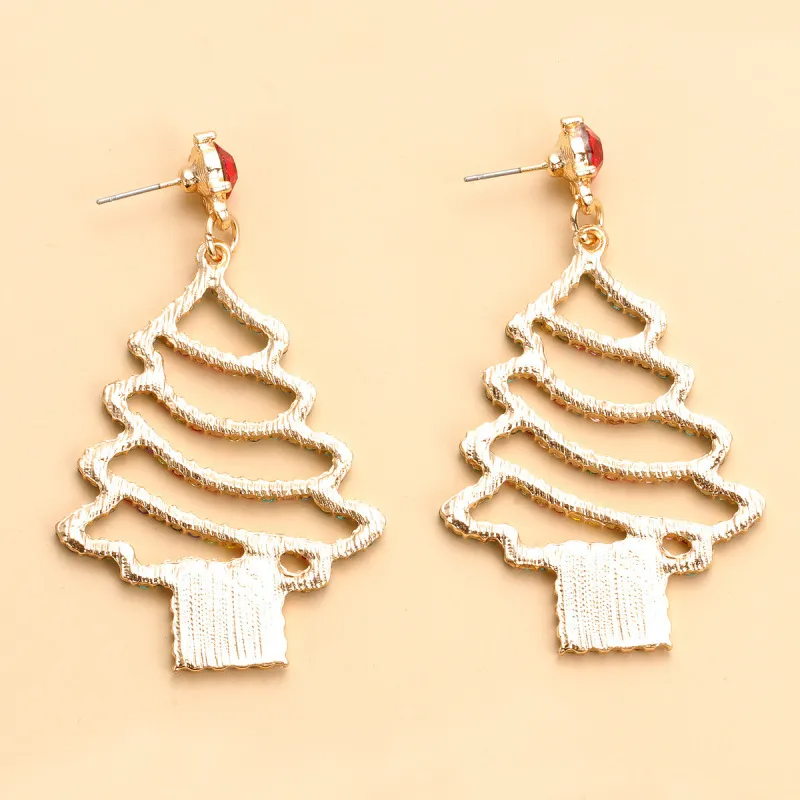 (Buy 1 Get 1) Women Fashion Cartoon Christmas Tree Diamond Alloy Earrings