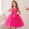 Kids Toddler Big Girls Casual Cute Party Mesh Bow Sleeveless Round Neck Tutu Princess Dress