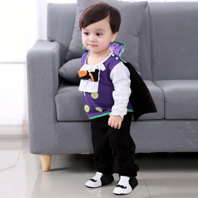 Kids Baby Girls Boys Autumn Winter Fashion Casual Cute Halloween Bow Vampire Round Neck Bodysuit Set