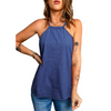 Women'S Fashion Solid Color Halter Neck Loose Tank Top