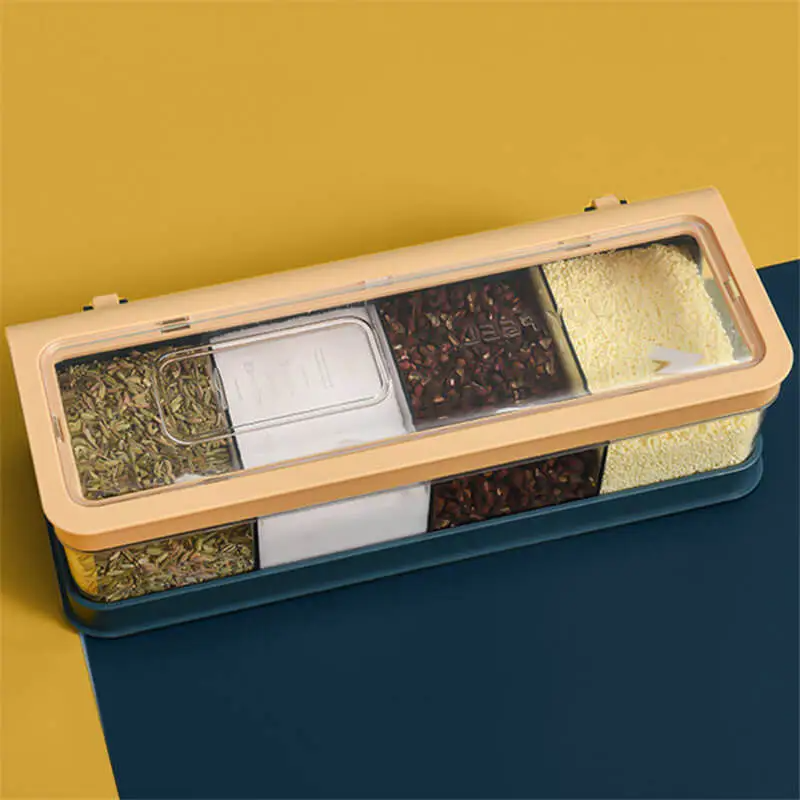 Multifunctional Kitchen Four Gird Seasoning Box
