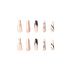 ( Buy 1 Get 2 ) Women Fashion Brown Stripe Glitter Wearable False Nails