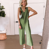 Women Loose Vest Top Ninth Pants Jumpsuit