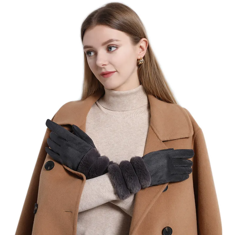 (Buy 1 Get 1) Winter Women Fashion Thickened Warm Suede Gloves