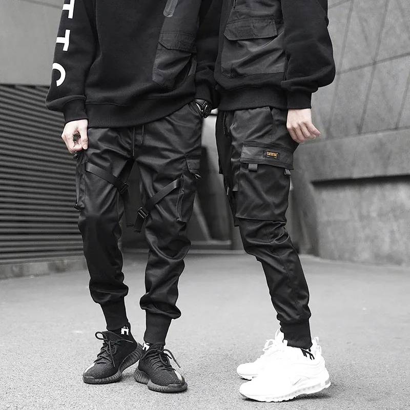 Fashion Belted Pocket Design Jogger Pants