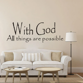 (Buy 1 Get 1) New PVC Mural Black Color With God Letter Pattern Art Words Removable Bedroom Decoration Wall Stickers
