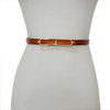 Women'S Casual Fashion Alloy Rectangular Snap Buckle Genuine Leather Thin Belt
