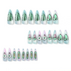 (Buy 1 Get 1) Women Fashion Halloween Star Smudged Green Heart Eyeball Lips Detachable False Nails