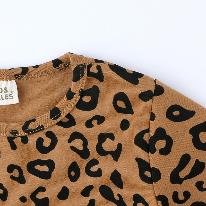 Baby Leopard Print Warm High Waist Long Sleeve Set
