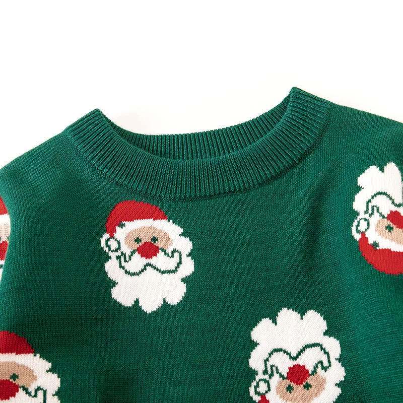 Kids Toddler Boys Girls Fashion Casual Christmas Long Sleeve Round Neck Knitwear