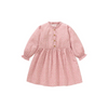 Kids Toddler Big Boys Spring Autumn Fashion Casual Cute Tiny Flower Round Neck Button Long Sleeve Dress