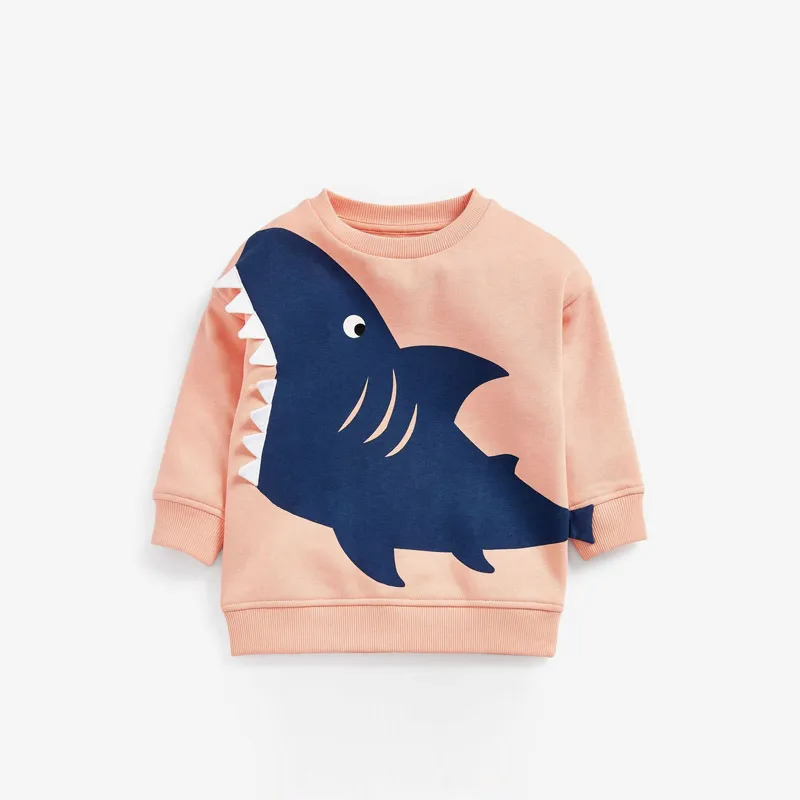 Children Kids Baby Fashion Girls Long Sleeve Cute Shark Print Sweatshirt