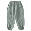 Kids Pure Color Big Pocket Style Cargo Pants
